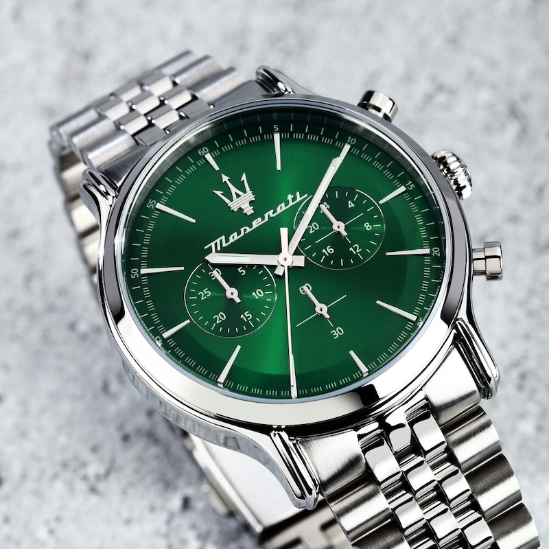 Main Image 6 of Maserati Epoca Men's Green Dial Stainless Steel Bracelet Watch