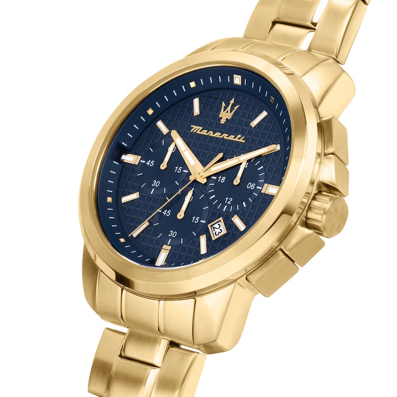 Main Image 5 of Maserati Successo Men's Blue Dial Gold Tone Bracelet Watch