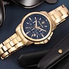 Thumbnail Image 6 of Maserati Successo Men's Blue Dial Gold Tone Bracelet Watch