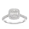 Thumbnail Image 1 of 9ct White Gold 0.50ct Diamond Cushion Shaped Cluster Ring