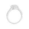 Thumbnail Image 3 of 9ct White Gold 0.50ct Diamond Cushion Shaped Cluster Ring