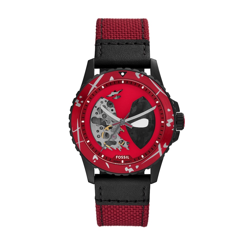 Main Image 1 of Fossil Men's Marvel x Fossil Limited Edition Deadpool Automatic Black Tone Watch