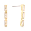 Thumbnail Image 1 of Gold Plated Cubic Zirconia Triple Stone Drop Earrings