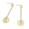 Thumbnail Image 2 of Gold Plated Cubic Zirconia Halo Drop Earrings