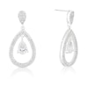 Thumbnail Image 1 of Silver Plated Cubic Zirconia Teardrop Halo Drop Earrings