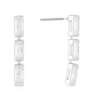 Thumbnail Image 1 of Silver Plated Cubic Zirconia Triple Bar Drop Earrings