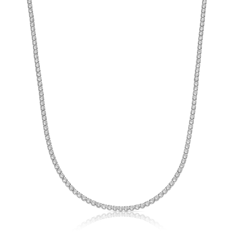 Main Image 1 of Silver Plated Cubic Zirconia 16 Inch Tennis Necklace