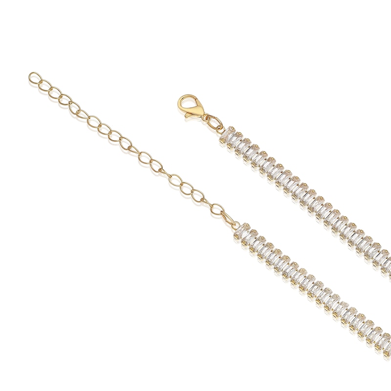 Main Image 3 of Gold Plated Cubic Zirconia 16 Inch Bar Necklace