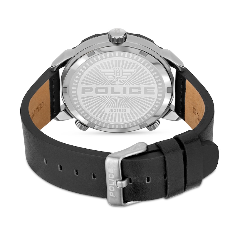 Main Image 4 of Police Ray Multi Dial Black Leather Strap Watch