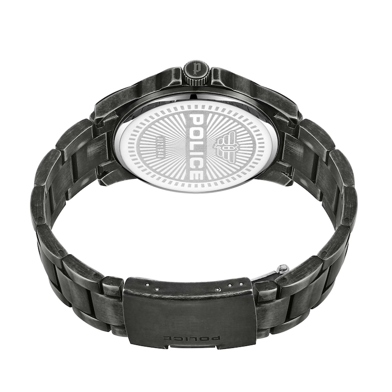 Main Image 4 of Police Flick Black Skull Dial Gunmetal Grey Bracelet Watch