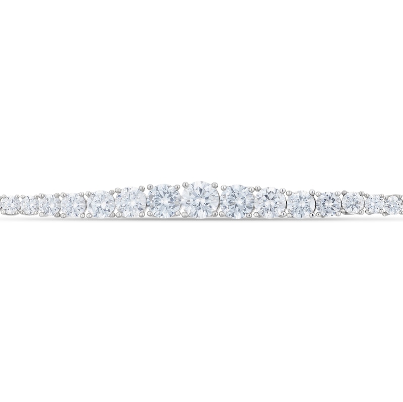 Main Image 2 of Emmy London Platinum Plated Sterling Silver Round Graduated Cubic Zirconia Tennis Bracelet