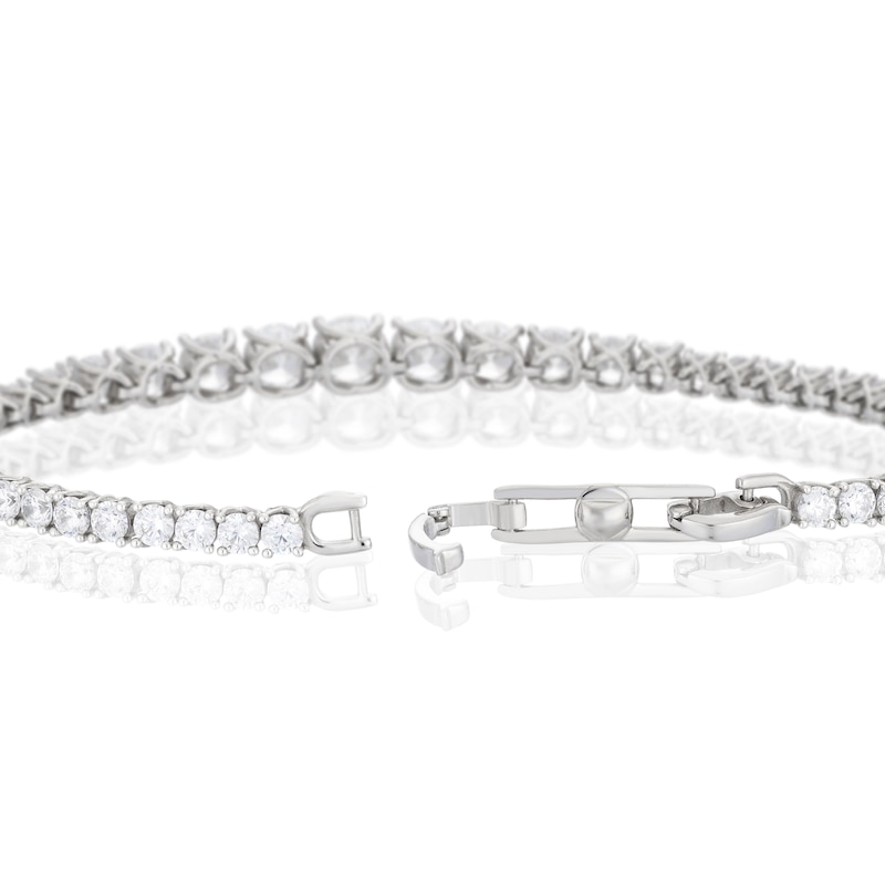 Main Image 3 of Emmy London Platinum Plated Sterling Silver Round Graduated Cubic Zirconia Tennis Bracelet