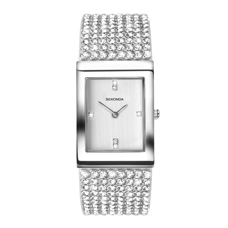 Main Image 1 of Sekonda Shimmer Ladies' Rectangle Dial Crystal Set Strap Watch