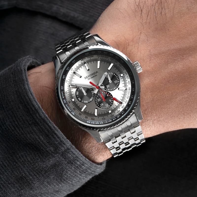 Sekonda Maverick Men's Silver Chronograph Bracelet Watch