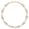Thumbnail Image 0 of 9ct Two-Tone Gold 7.25 Inch Three Strand Bracelet