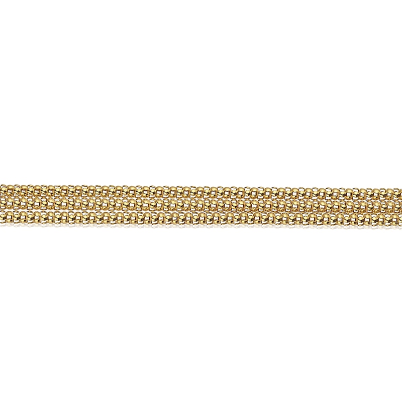 9ct Yellow Gold Multi Row Popcorn Chain Bracelet