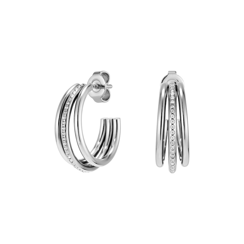 Main Image 1 of Olivia Burton Ladies' Stainless Steel Ever Stacked Claw Hoop Earrings