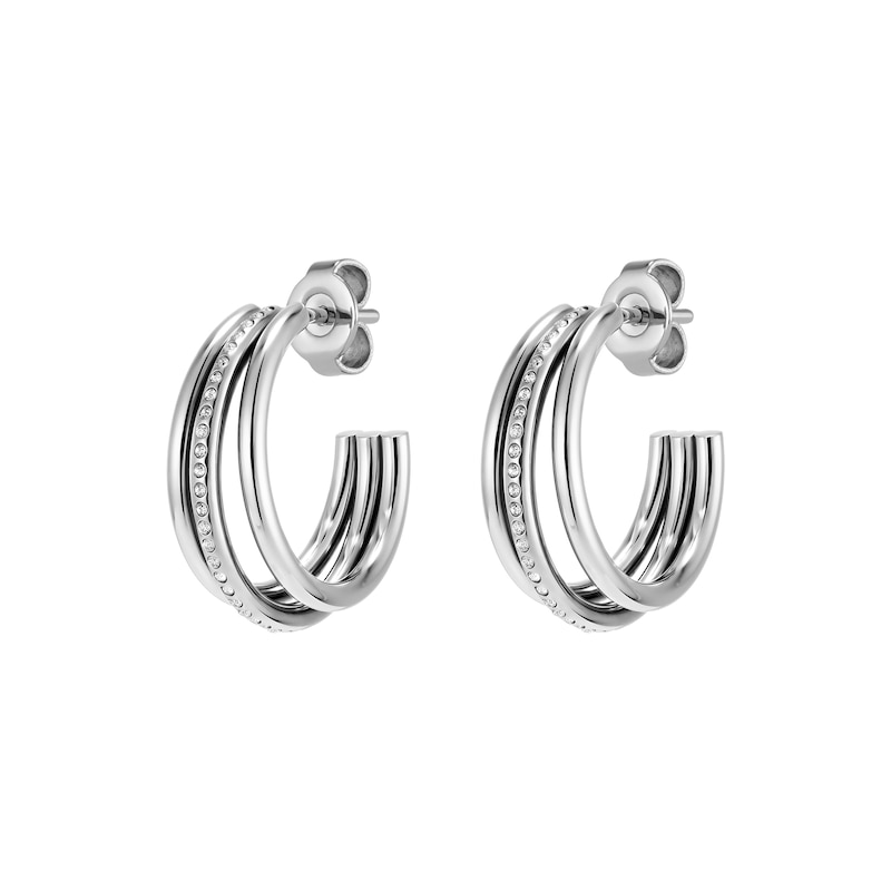 Main Image 2 of Olivia Burton Ladies' Stainless Steel Ever Stacked Claw Hoop Earrings