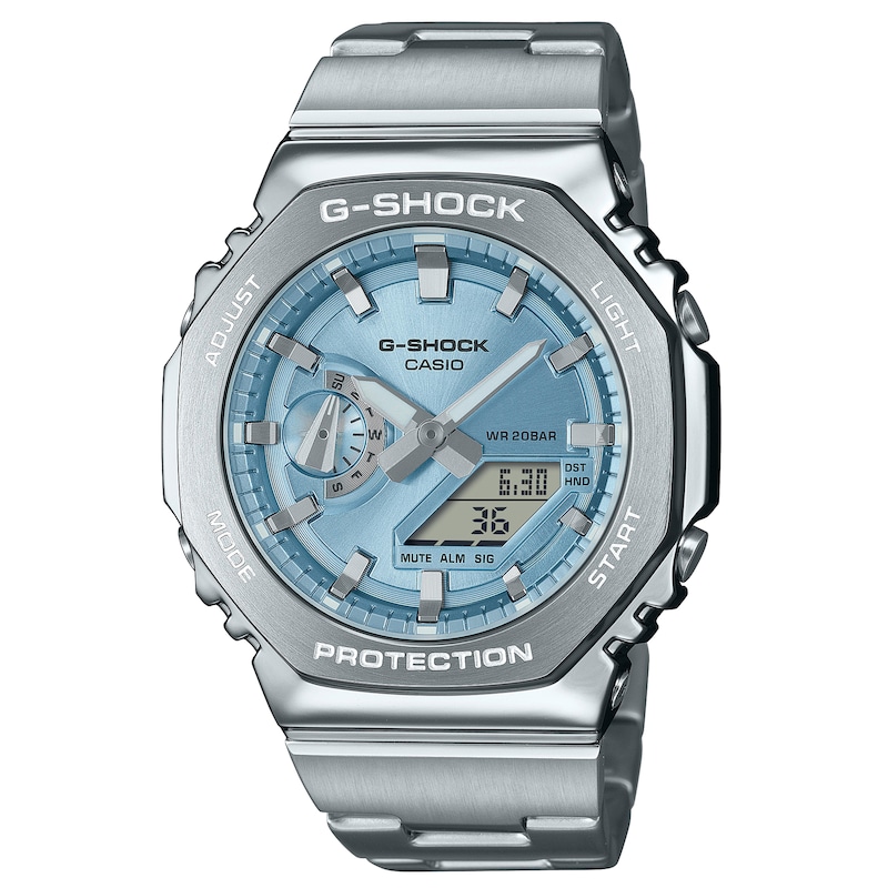 Main Image 1 of Casio G-Shock GM-2110D-2AER Men's Blue Octagonal Dial Stainless Steel Bracelet Watch