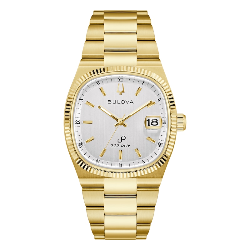 Main Image 1 of Bulova Super Seville Precisionist Men's White Dial Gold Tone Bracelet Watch