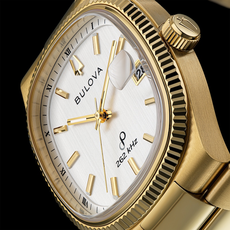 Main Image 4 of Bulova Super Seville Precisionist Men's White Dial Gold Tone Bracelet Watch