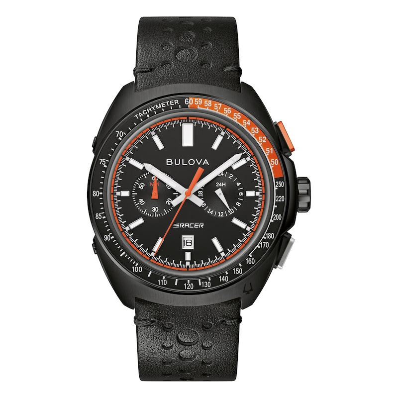 Main Image 1 of Bulova Racing Performance Men's Orange Detail Black Strap Watch