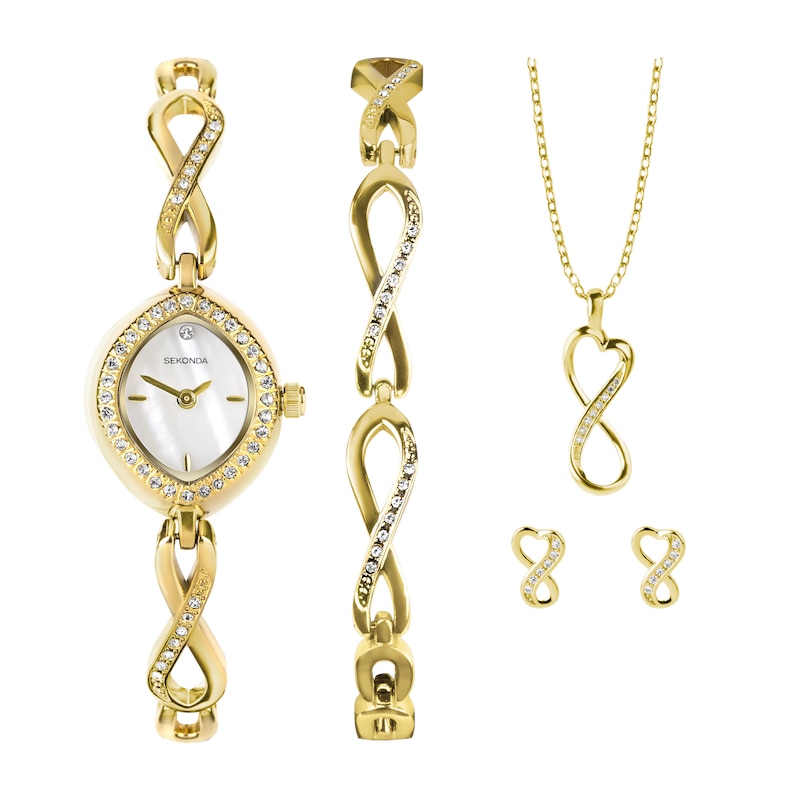 Main Image 1 of Sekonda Infinity Ladies' Gold Tone Stone Set Watch Gift Set