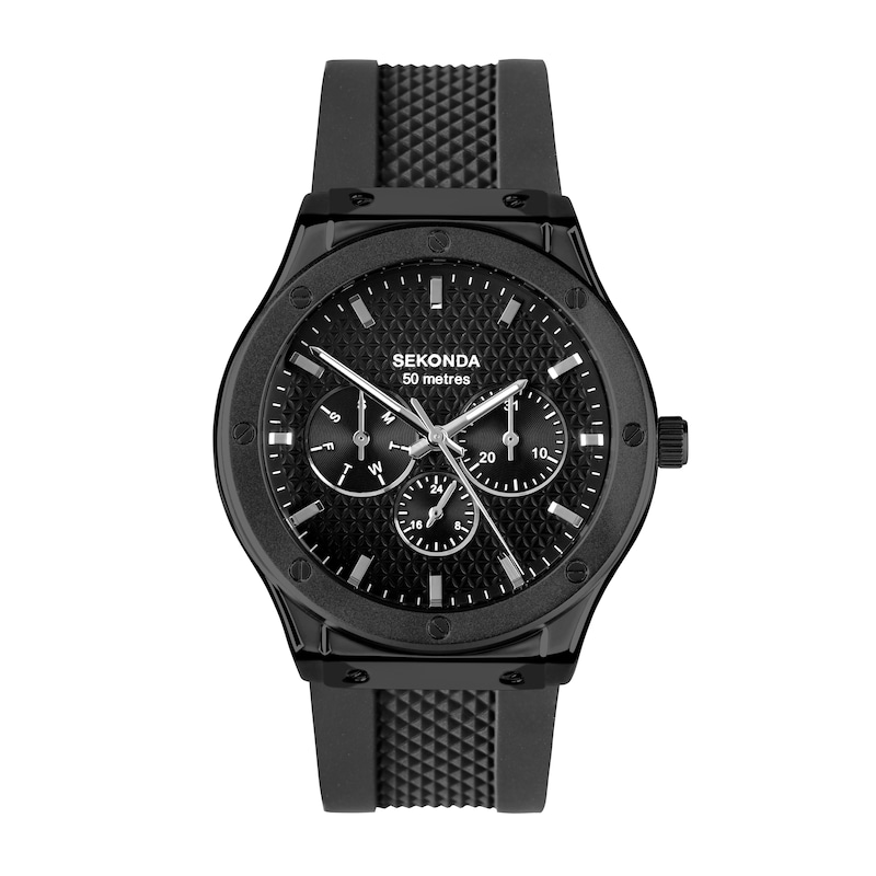 Main Image 1 of Sekonda Titan Men’s Black Silicone Strap Watch