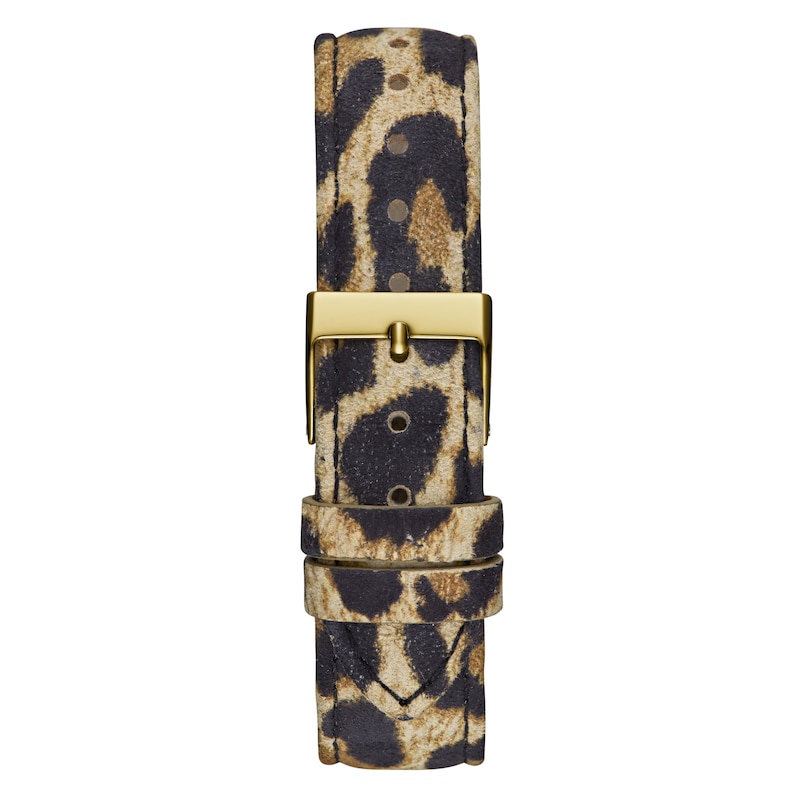 Main Image 3 of Guess Ladies' Stone Set Gold Dial Leopard Print Strap Watch