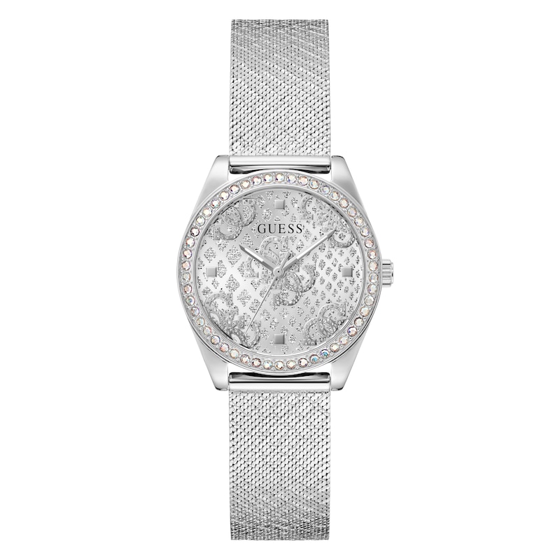 Main Image 1 of Guess Ladies' Fancy Dial Stone Set Bezel Mesh Strap Watch