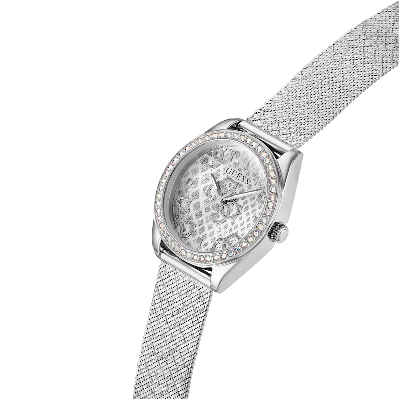 Main Image 4 of Guess Ladies' Fancy Dial Stone Set Bezel Mesh Strap Watch