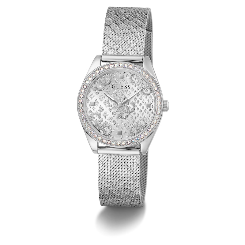 Main Image 5 of Guess Ladies' Fancy Dial Stone Set Bezel Mesh Strap Watch