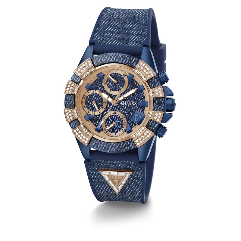 Main Image 5 of Guess 40th Edition Ladies' Denim & Rose Gold Tone Stone Set Watch