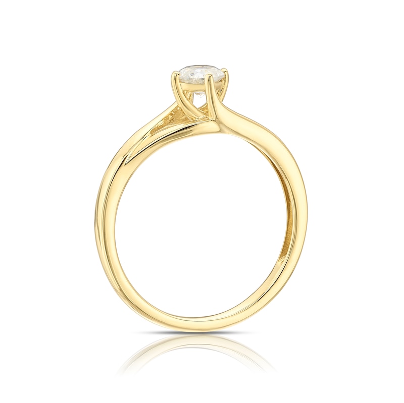 Main Image 3 of 9ct Yellow Gold 0.33ct Diamond Split Shoulder Solitaire Ring