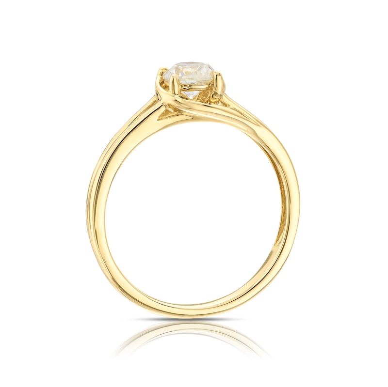 Main Image 3 of 9ct Yellow Gold 0.55ct Diamond Split Shoulder Twist Solitaire Ring