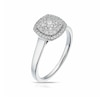 Thumbnail Image 2 of 9ct White Gold 0.33ct Diamond Triple Cushion Halo Cluster Ring