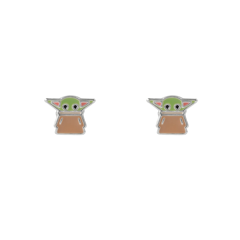 Main Image 1 of Disney Star Wars Sterling Silver Enamel 'Grogu' Stud Earrings