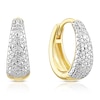 Thumbnail Image 1 of Sterling Silver & 18ct Yellow Gold Plated Vermeil 0.15ct Diamond Chunky Hoop Earrings