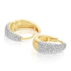 Thumbnail Image 2 of Sterling Silver & 18ct Yellow Gold Plated Vermeil 0.15ct Diamond Chunky Hoop Earrings