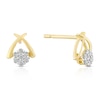 Thumbnail Image 1 of 9ct Yellow Gold 0.10ct Diamond Cluster Kiss Stud Earrings