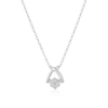 Thumbnail Image 1 of 9ct White Gold 0.10ct Diamond Cross Cluster Pendant Necklace