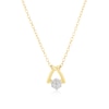 Thumbnail Image 1 of 9ct Yellow Gold 0.10ct Diamond Cross Cluster Pendant Necklace