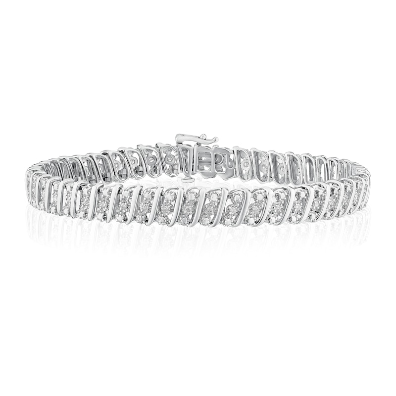 Main Image 1 of Sterling Silver 0.40ct Diamond Tennis Bracelet