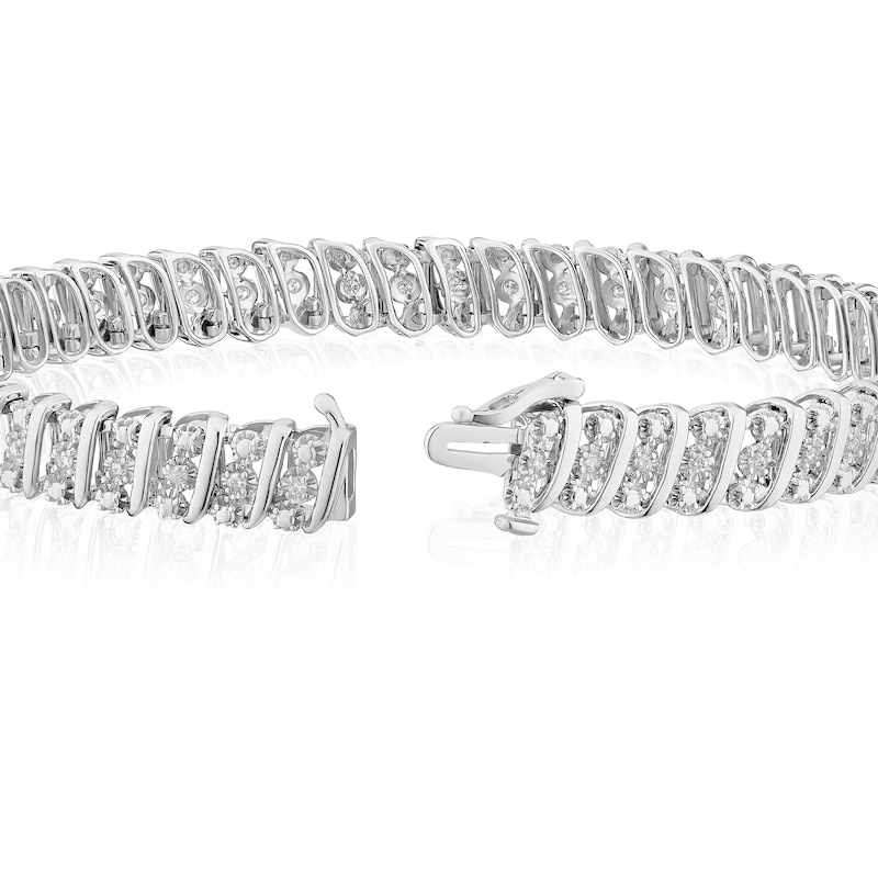 Main Image 3 of Sterling Silver 0.40ct Diamond Tennis Bracelet