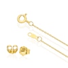 Thumbnail Image 3 of Sterling Silver & 18ct Yellow Gold Plated Vermeil 0.15ct Diamond Cluster Pendant & Earrings Set