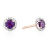 Thumbnail Image 1 of 9ct Rose Gold Amethyst & Diamond Stud Earrings