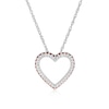 Thumbnail Image 1 of Sterling Silver 0.15ct Diamond & Garnet Heart Pendant Necklace