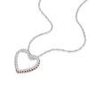 Thumbnail Image 2 of Sterling Silver 0.15ct Diamond & Garnet Heart Pendant Necklace