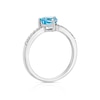 Thumbnail Image 3 of Sterling Silver Diamond & Blue Topaz Heart Solitaire Ring