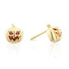 Thumbnail Image 1 of Sterling Silver Halloween Gold Tone Pumpkin Cubic Zirconia Stud Earrings